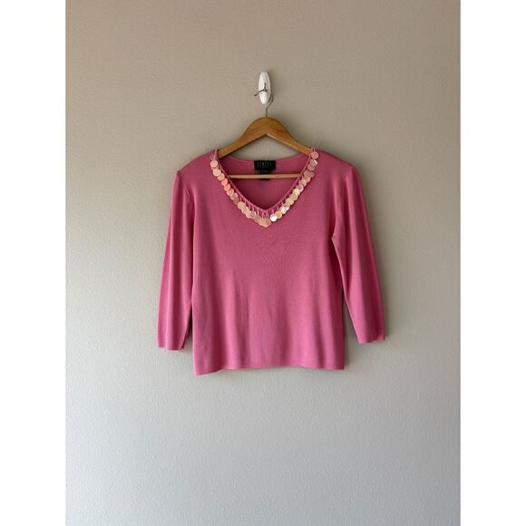 Vintage y2k finity sequin embellished ribbed top - Picture 1 of 9